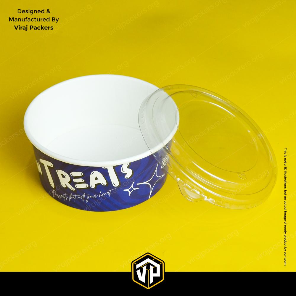 Viral Dubai Dessert Container | Round Paper Bowl for Arabian Dessert Items