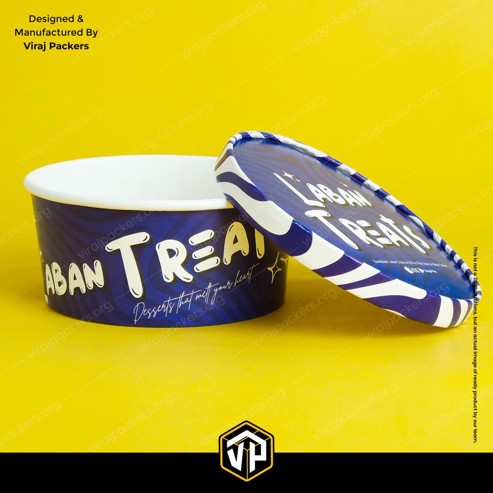 Viral Dubai Dessert Container | Round Paper Bowl for Arabian Dessert Items