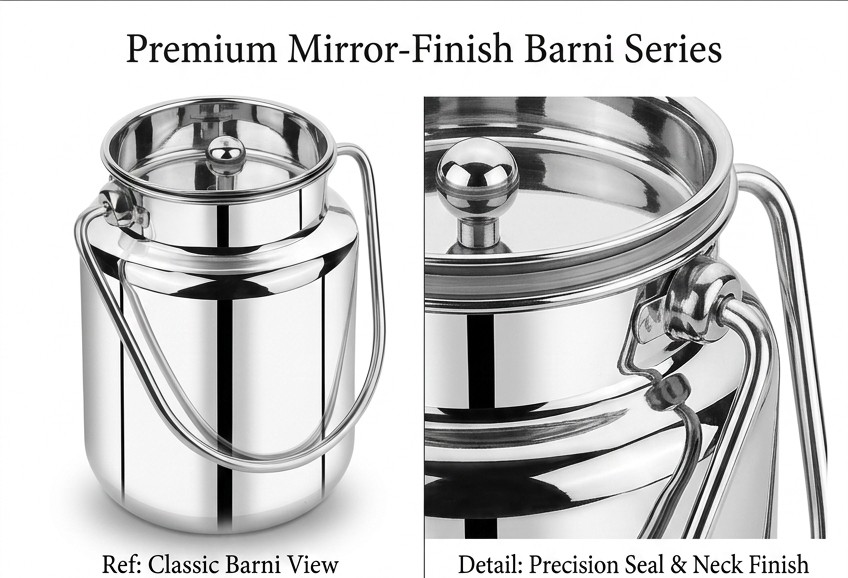 Premium 5 Litre Stainless Steel Oil Can (Barni) | Heavy Duty Liquid Storage by Green Apple | Wholesale