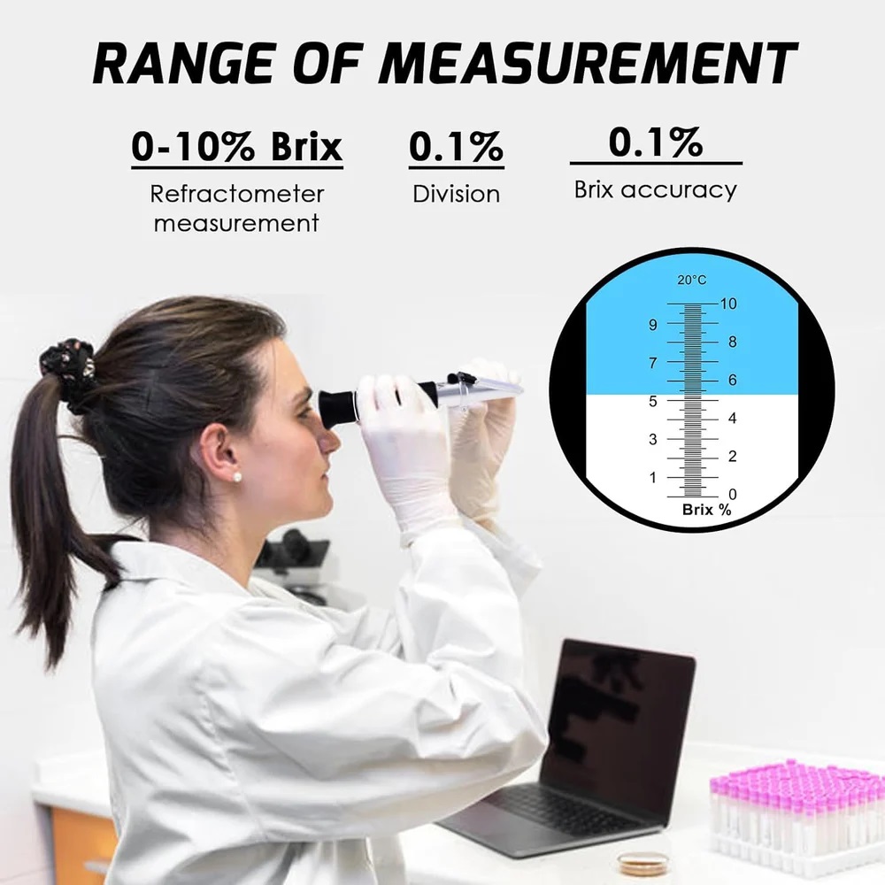 True Sense 0-10% Brix Refractometer Synthetic Machining Coolants Maple Sap Cutting Liquid CNC, RHB-10