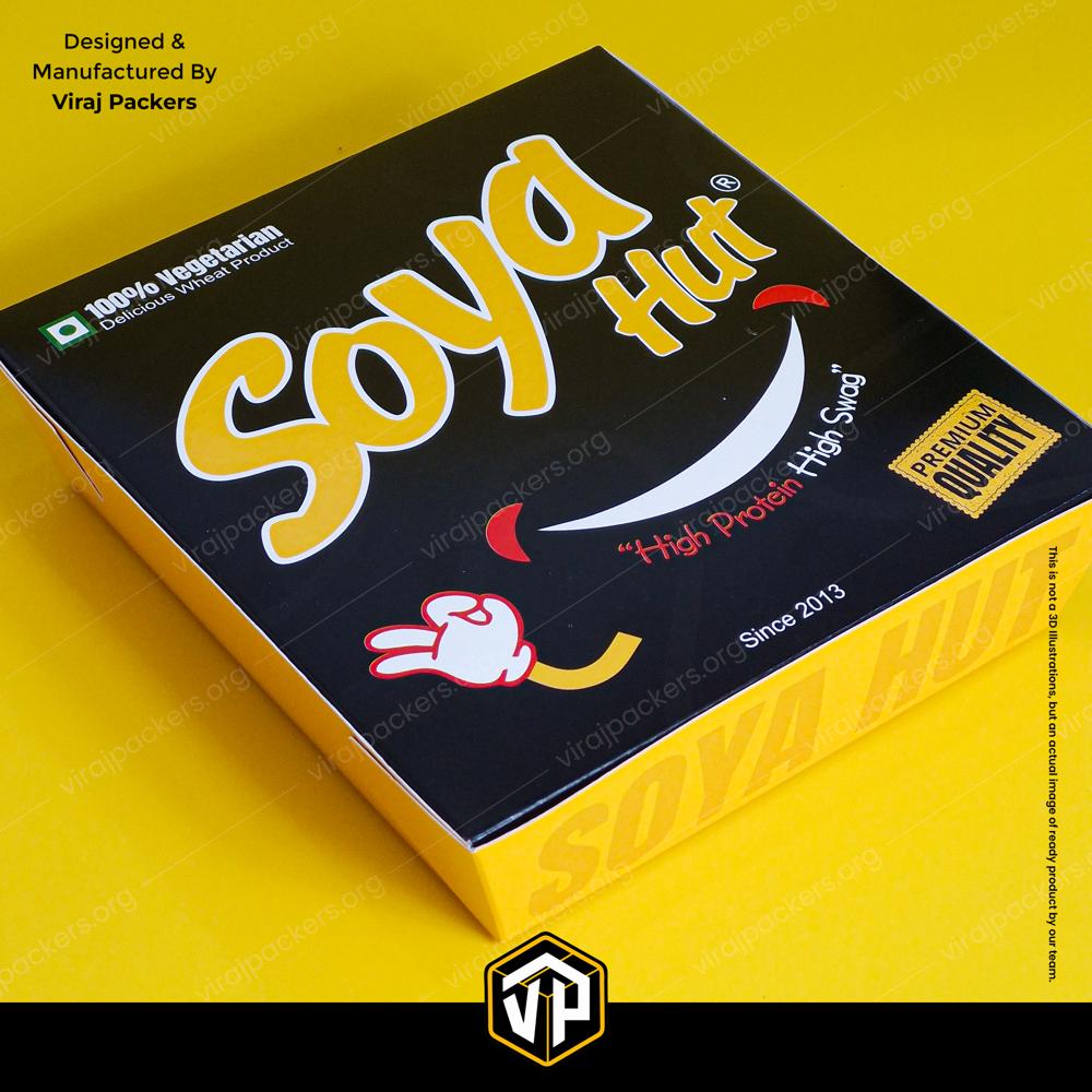 Premium Soya Chaap Box With Inside Dip Compartments Custom Printed Soya Chaap Packaging - Coating Type: Aqueous Coating