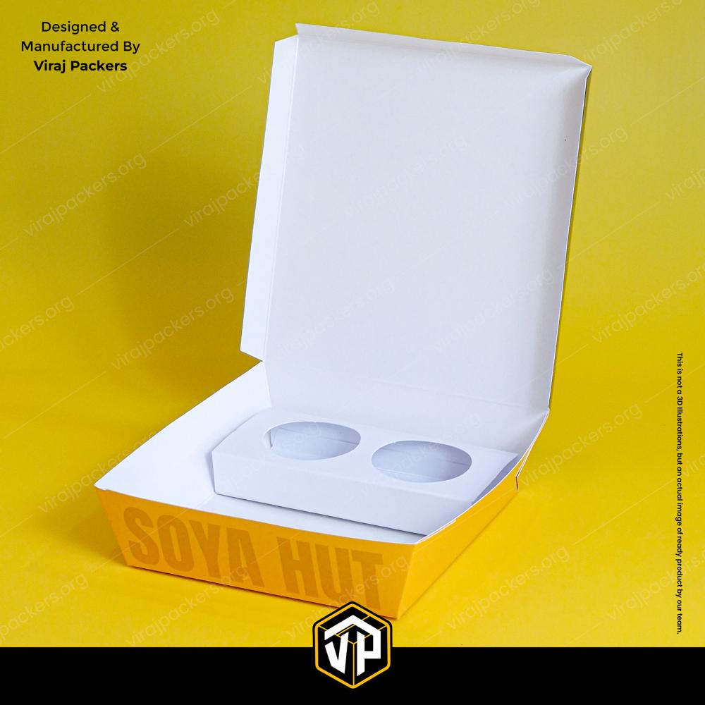 Premium Soya Chaap Box with Inside Dip Compartments Custom Printed Soya Chaap Packaging