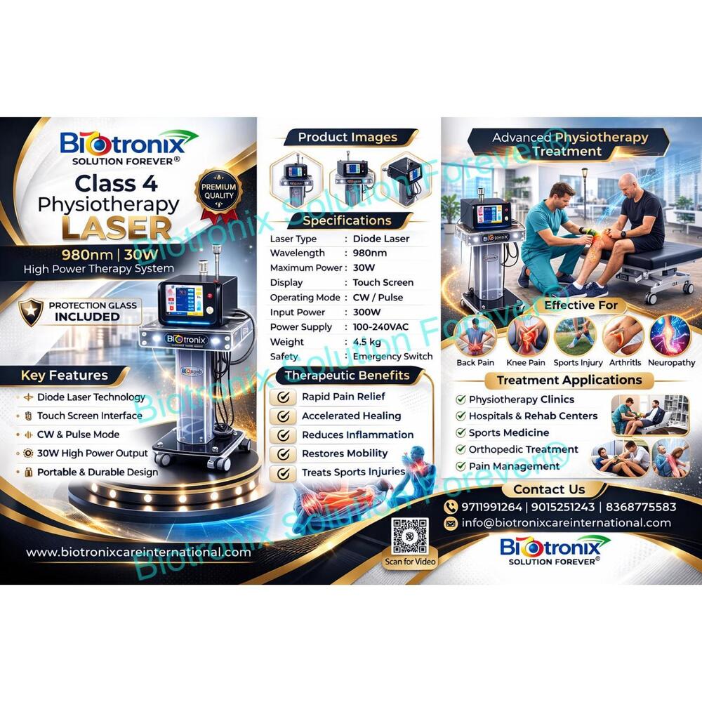 High Intensity Class 4 Laser Physiotherapy Device for Rehabilitation Therapy