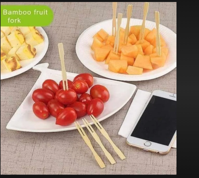 Wooden fruit fork
