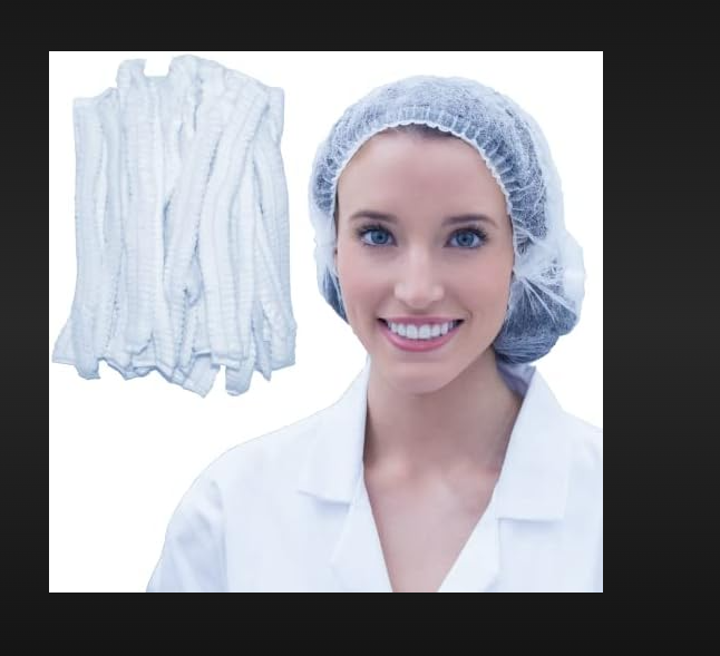Bouffant Cap 21" - 100% Non-woven Fabric, Spacious Fit For Long Hair | Ideal For Food Service, Cleanroom, And Healthcare Environments