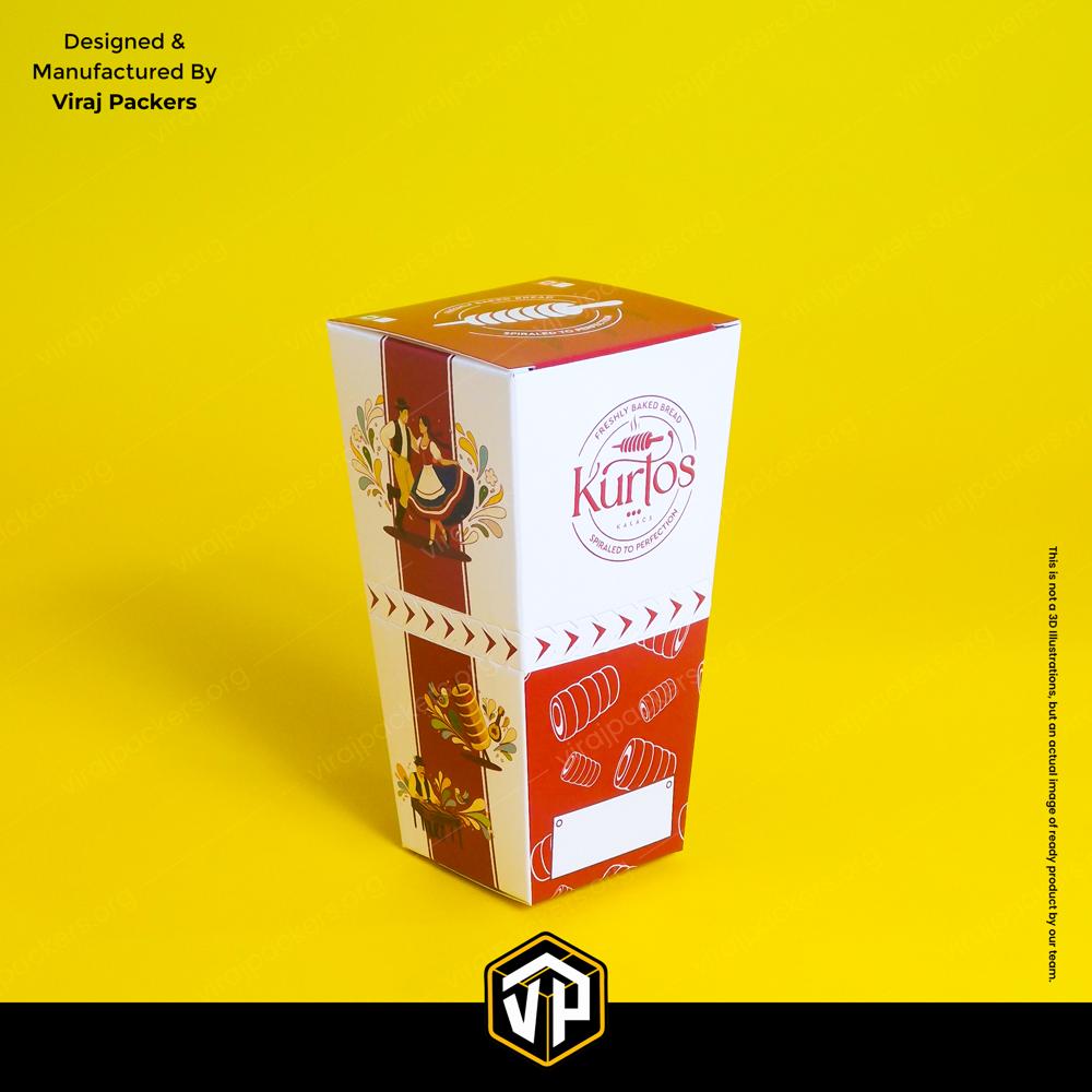 Chicken Popcorn Box with Zipper Custom Printed Takeaway Packaging