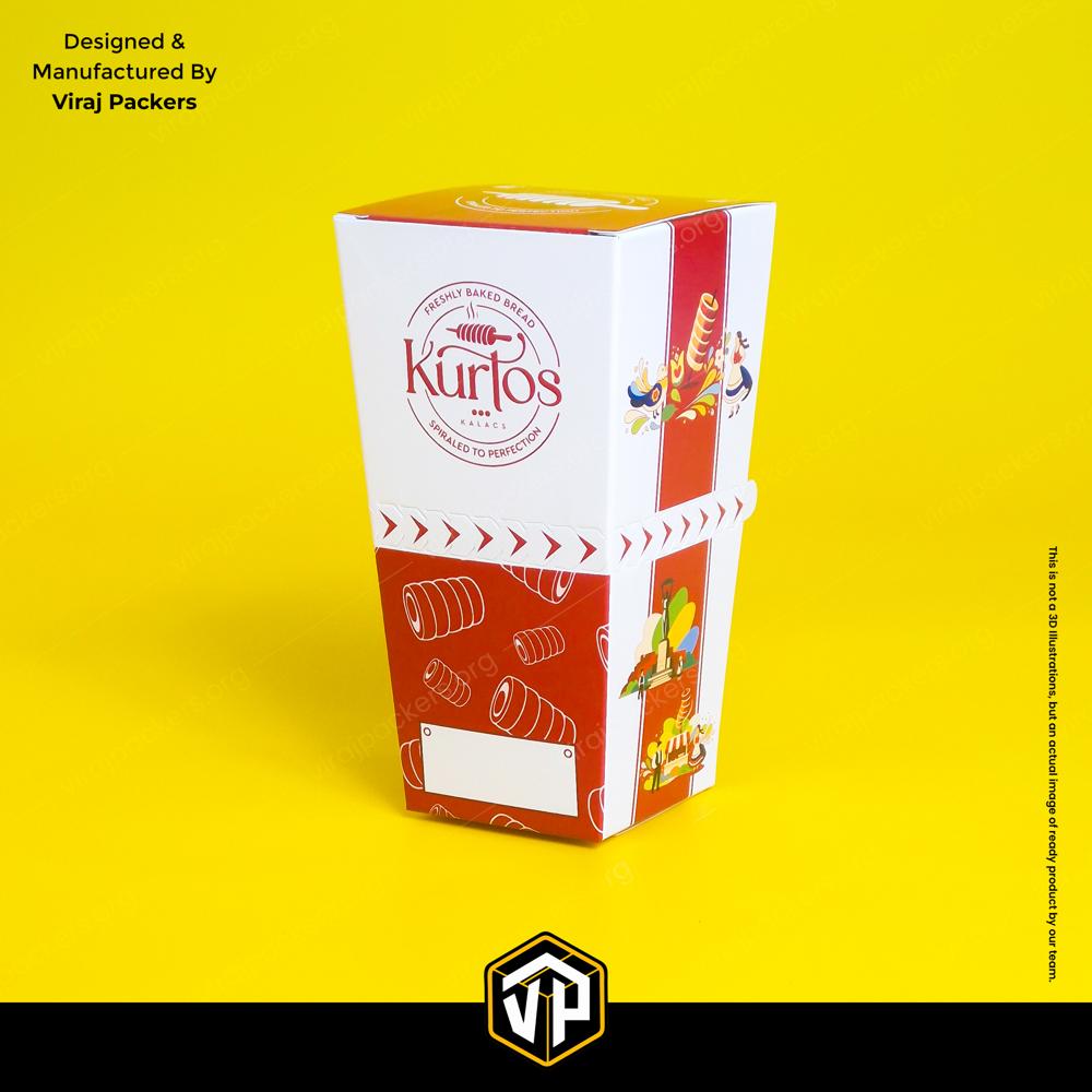 Chicken Popcorn Box with Zipper Custom Printed Takeaway Packaging