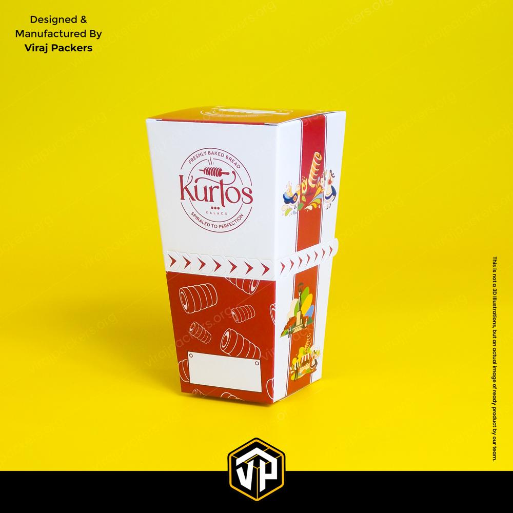 Chicken Popcorn Box with Zipper Custom Printed Takeaway Packaging
