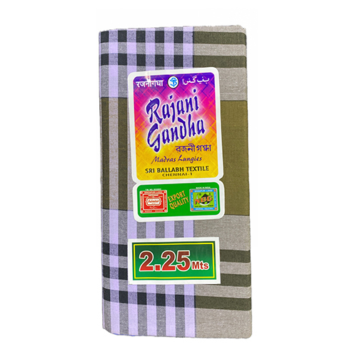 2.25Mts Rajnigandha Big Check Cotton Lungi