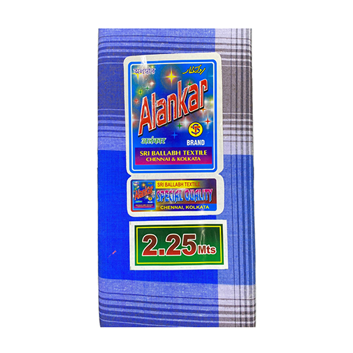 2.25Mts Alankar Big Check Cotton Lungi