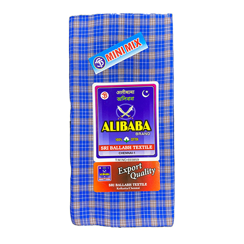 2Mts Alibaba Big Check Cotton Lungi - Color: Multi Color