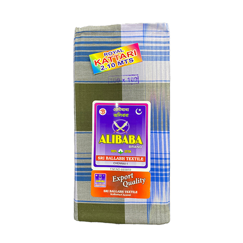 2.10Mts Alibaba Colour Kattari Check Cotton Lungi