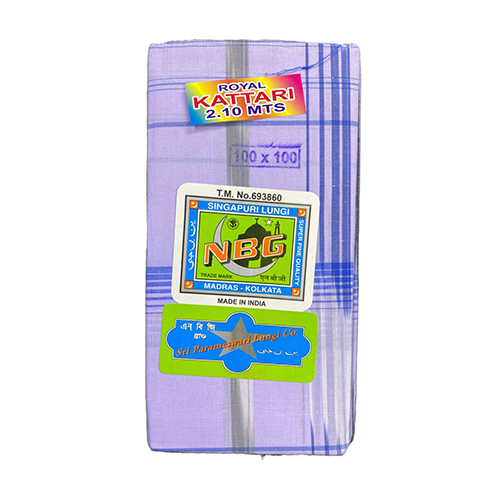 2.10Mts Sada Kattari Check Cotton Lungi