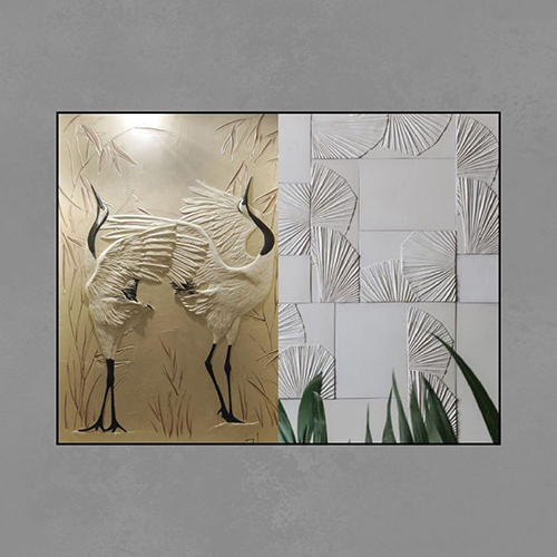 Royal Crane Marble Wall Mural