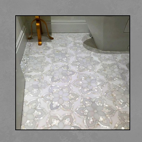 Mother of Pearl Floral Marble Inlay Flooring