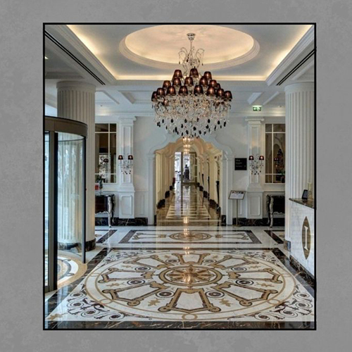 Grand Marble Inlay Floor Medallion Design