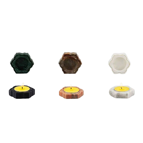 Natural Stone Tealight Candle Holder Set