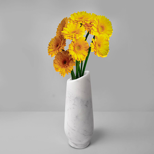 Minimalist White Marble Flower Vase