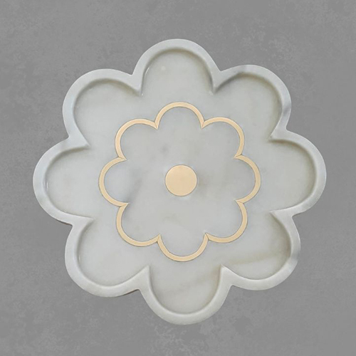 Floral Marble Trinket Tray