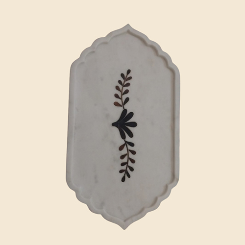 Handcrafted Marble Inlay Decorative Tray