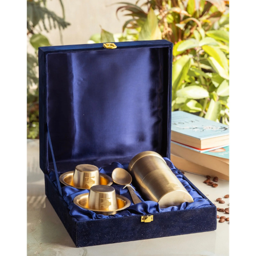Antique Finish Brass Coffee Dabra Set South Indian Traditional Set