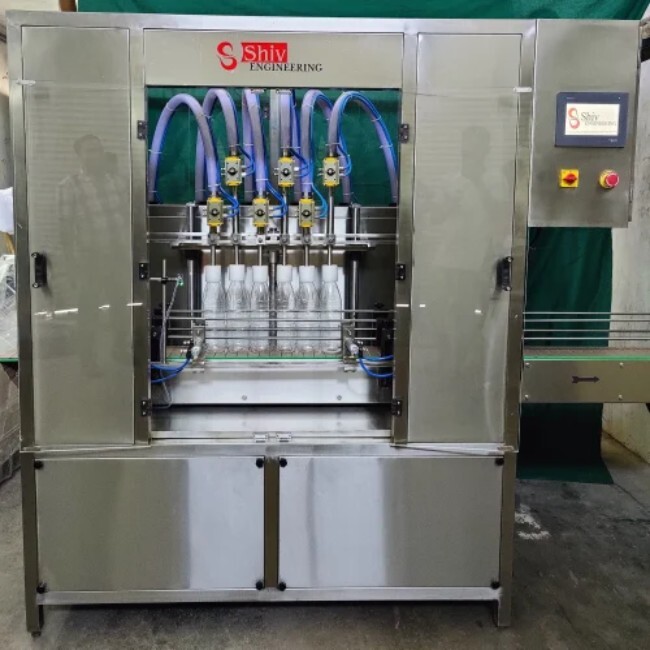 Pharma Liquid Filling Machine - Stainless Steel, Automatic Operation, Volumetric Principle With Rotary Valve Piston | High Efficiency For Chemical & Medical Applications