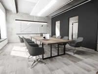Conference Table - Color: Brown And Silver (as Shown In Image)