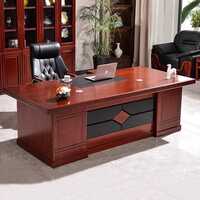 Manager Office Table - Color: Light Oak & Grey