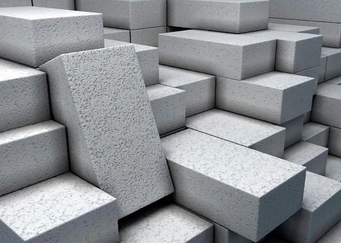 Solid Concrete Blocks - Cement Porous Brick, Manual Method, Grey Color