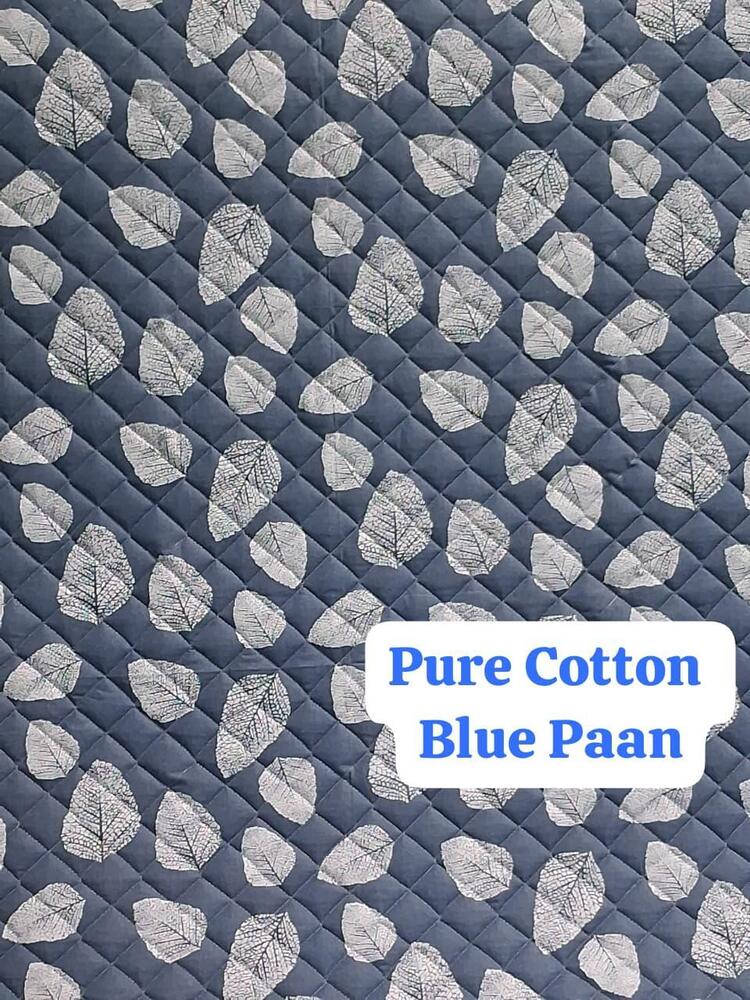 Pure Cotton Blue Paan Bed Comforter - Thread Count: 210