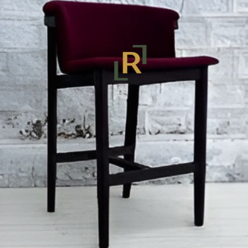 Ash Wood Bar Chair with Upholstered Seat