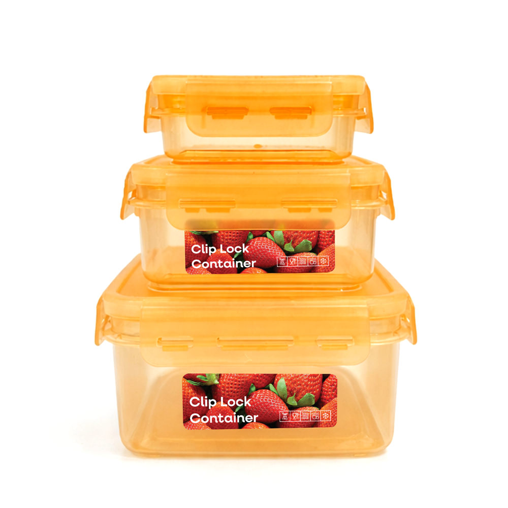 Shallow Smart Clip Lock Container 3 Pcs Set