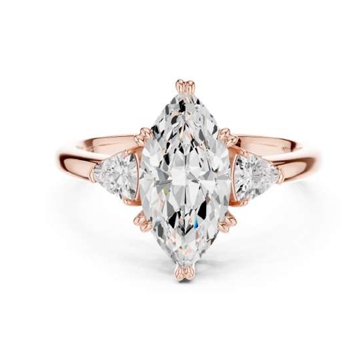 Rose Gold Marquise Triple-Band 