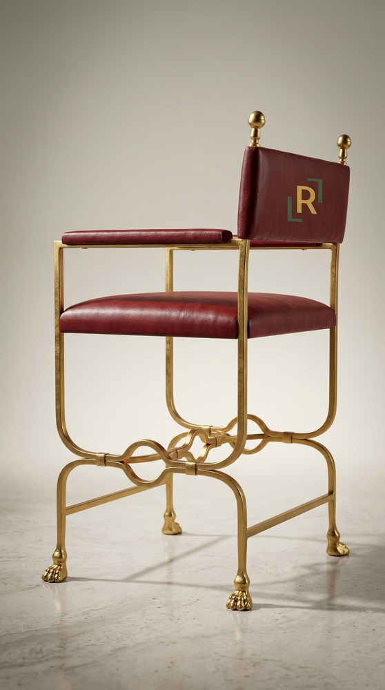 Luxury Metal Bar Chair with Cushion Backrest