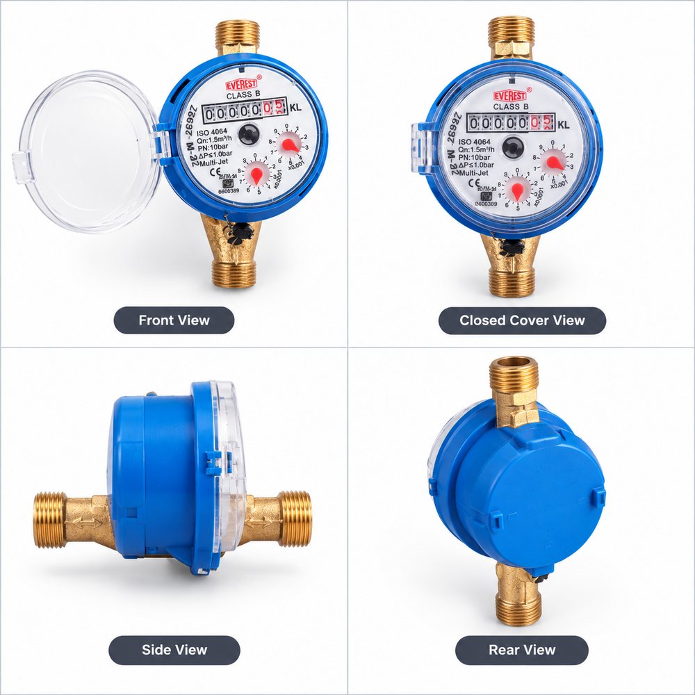 Residential Water Meter - Color: Silver