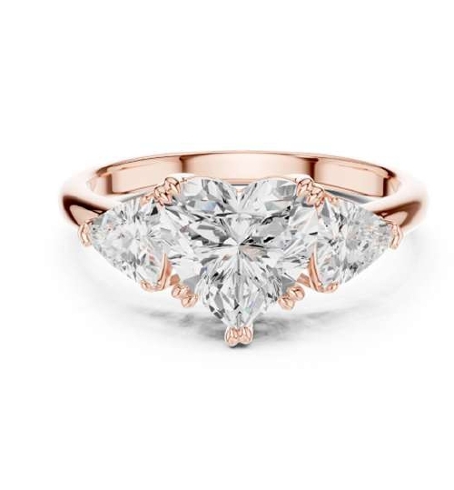 Rose Gold Oval and Pear Three-Stone Ring