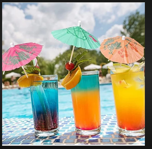 Umbrella Toothpick Sticks - Wooden, 3.5 Inches Long, Assorted Colors | Perfect For Party Decoration, Ideal For Appetizers And Snacks