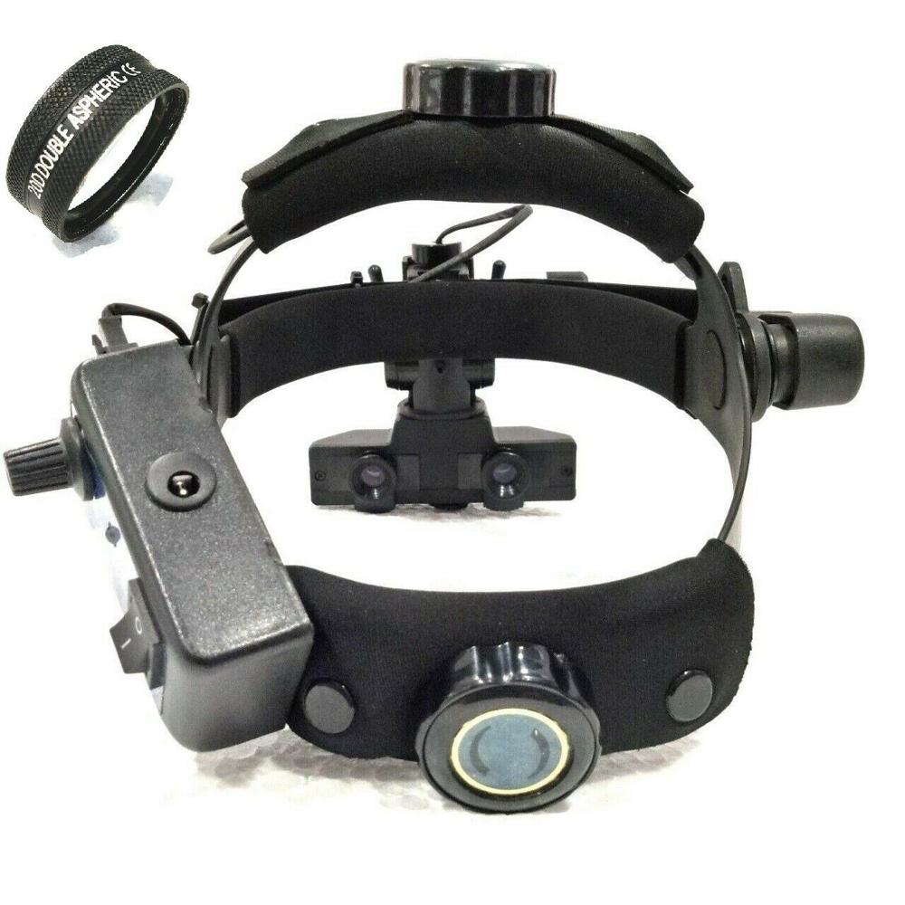Indirect Ophthalmoscope - Metal & Plastic, 50-75 Mm Adjustable Interpupillary Distance | Halogen Lamp, Stereo Optical System, Cobalt Blue & Green Filters, Lightweight Design
