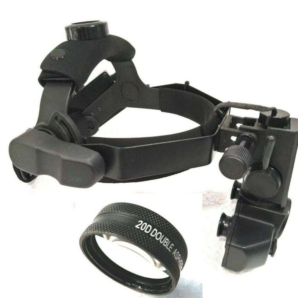 Indirect Ophthalmoscope - Metal & Plastic, 50-75 Mm Adjustable Interpupillary Distance | Halogen Lamp, Stereo Optical System, Cobalt Blue & Green Filters, Lightweight Design