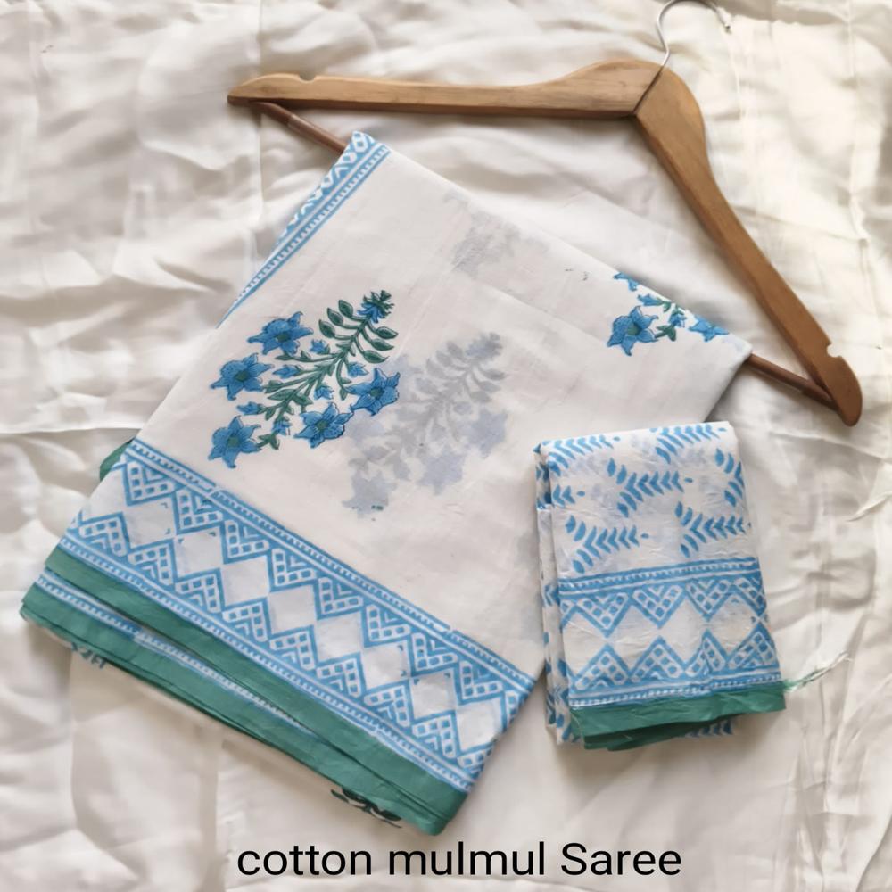 Cotton Block Print Saree 