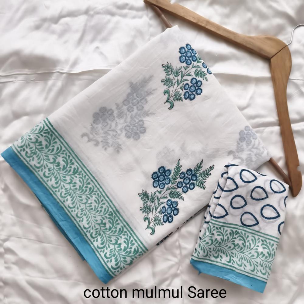 Cotton Block Print Saree 