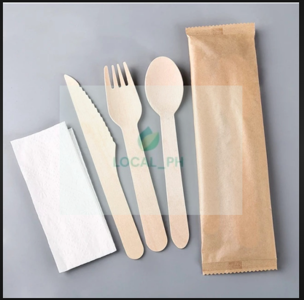 wooden knife fork spoon napkin 160mm