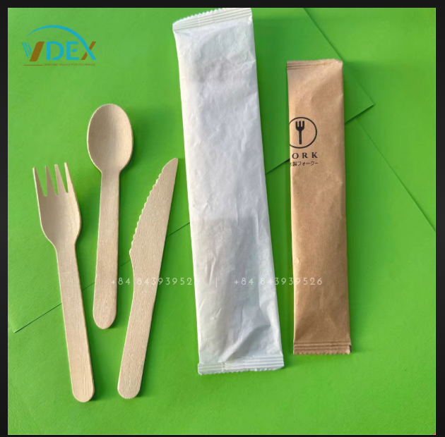 wooden knife fork spoon napkin 160mm