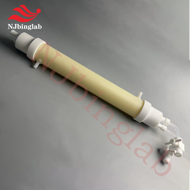 PTFE Filtration Column with Dual Valves and Cooling Jacket