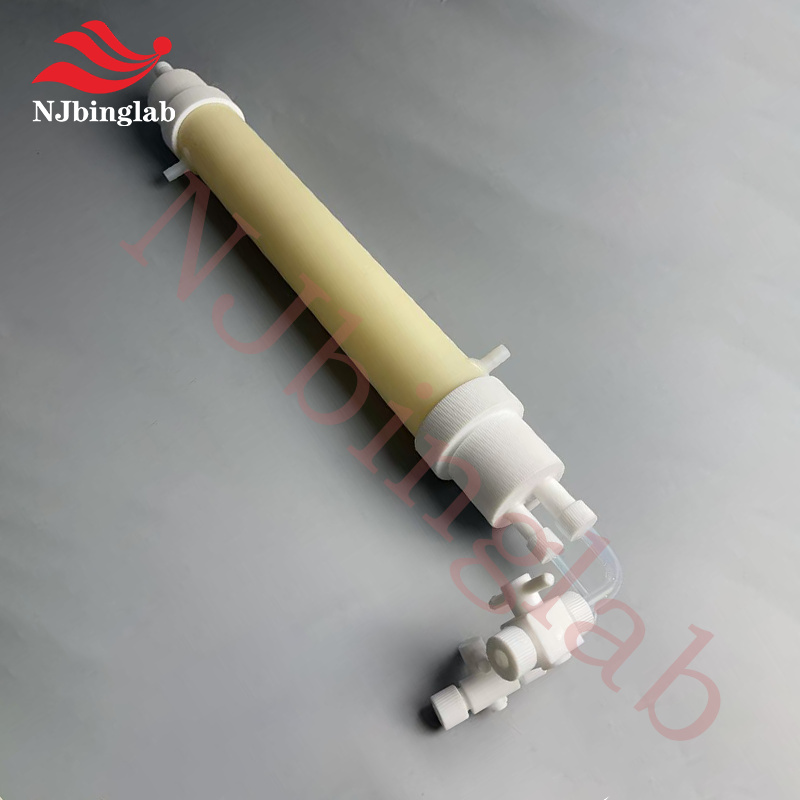 PTFE Filtration Column with Dual Valves and Cooling Jacket