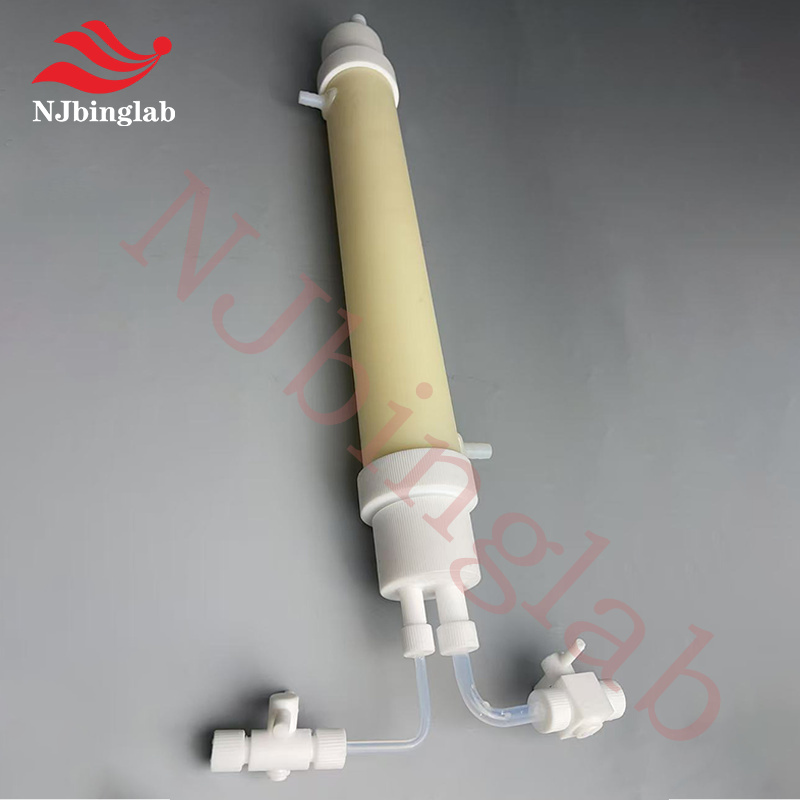PTFE Filtration Column with Dual Valves and Cooling Jacket