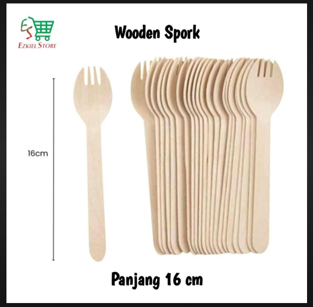 Wooden spork 160mm