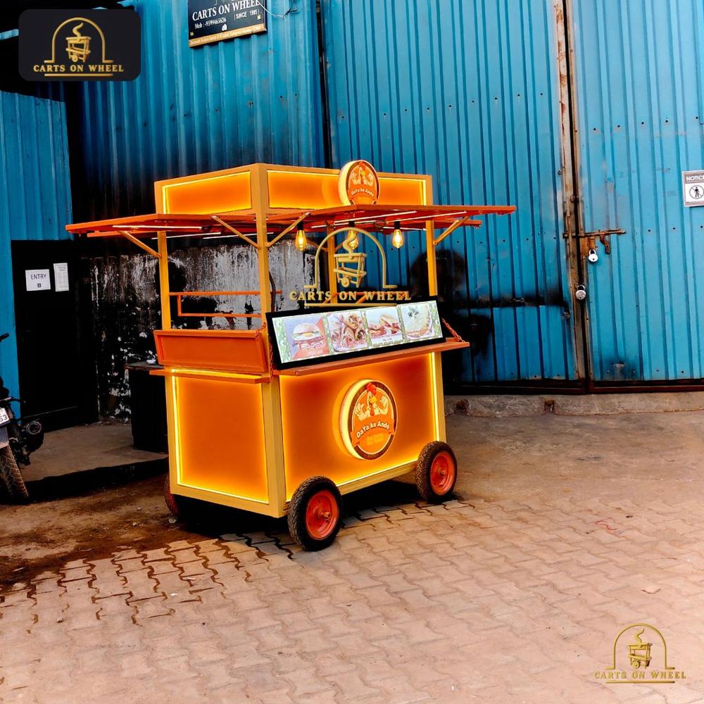 Daya Ke Ande Push Cart By Carts On Wheel - Color: Orange