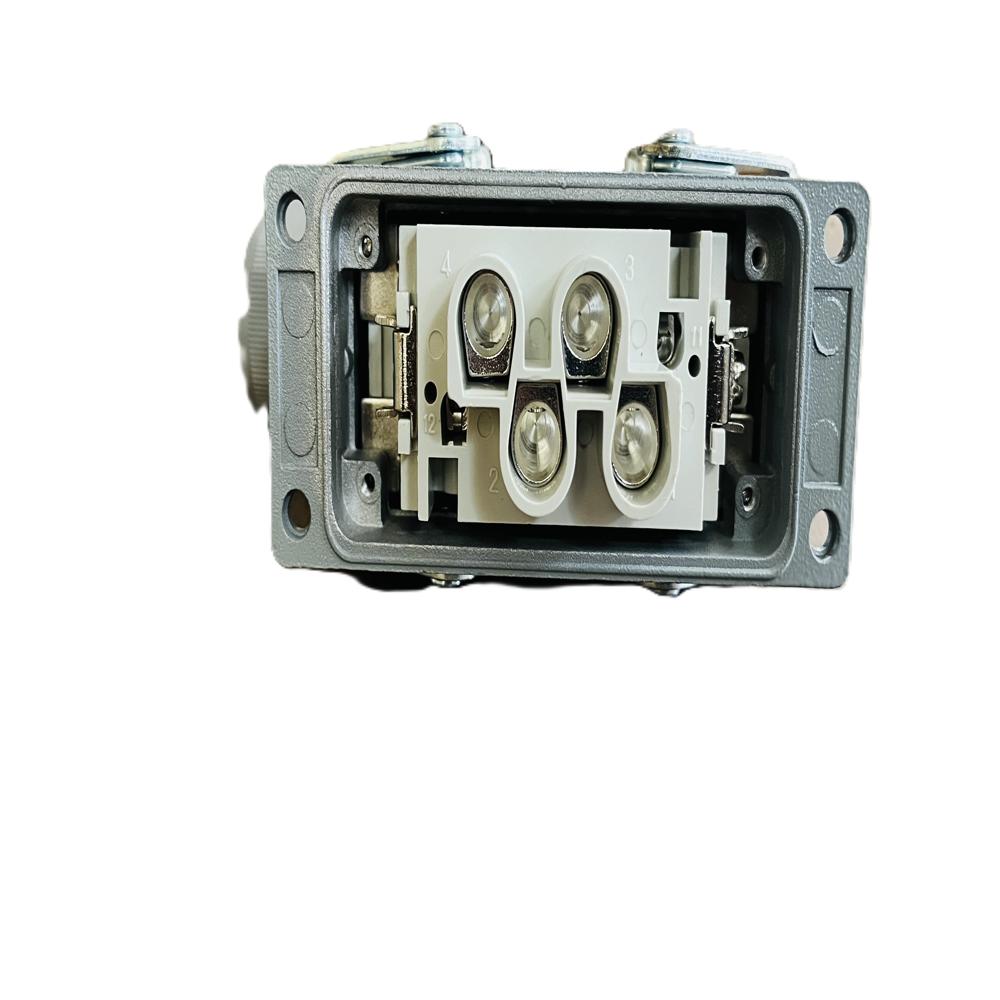 4 Pin Heavy Duty Connector 80A 690V | Industrial Power Connector | HDC-HK-004/2-1 | Metal Housing Plug Socket | High Voltage Electrical Connector | ROHS CE Certified