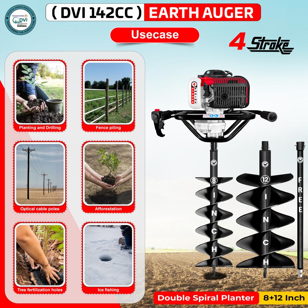 142cc Earth Auger 8+12 inch bit